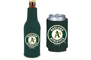 KOLDER MLB Baseball Can & Bottle Neoprene Holder Insulator Beverage Cooler (Oakland Athletics)