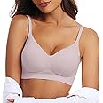 OEAK Womens Push Up Everyday Bras Comfortable Wireless Bralettes V Neck Seamless Bra Smooth Brassiere Wire Free Basic Bras