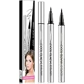 Long-Lasting Eyeliner, Waterproof, Ultra-Fine, 24-Hour Smooth Application, Quick-Drying, ltra-Creamy Silky Texture, Precision Tip for Wing Line (2Pack, Black)
