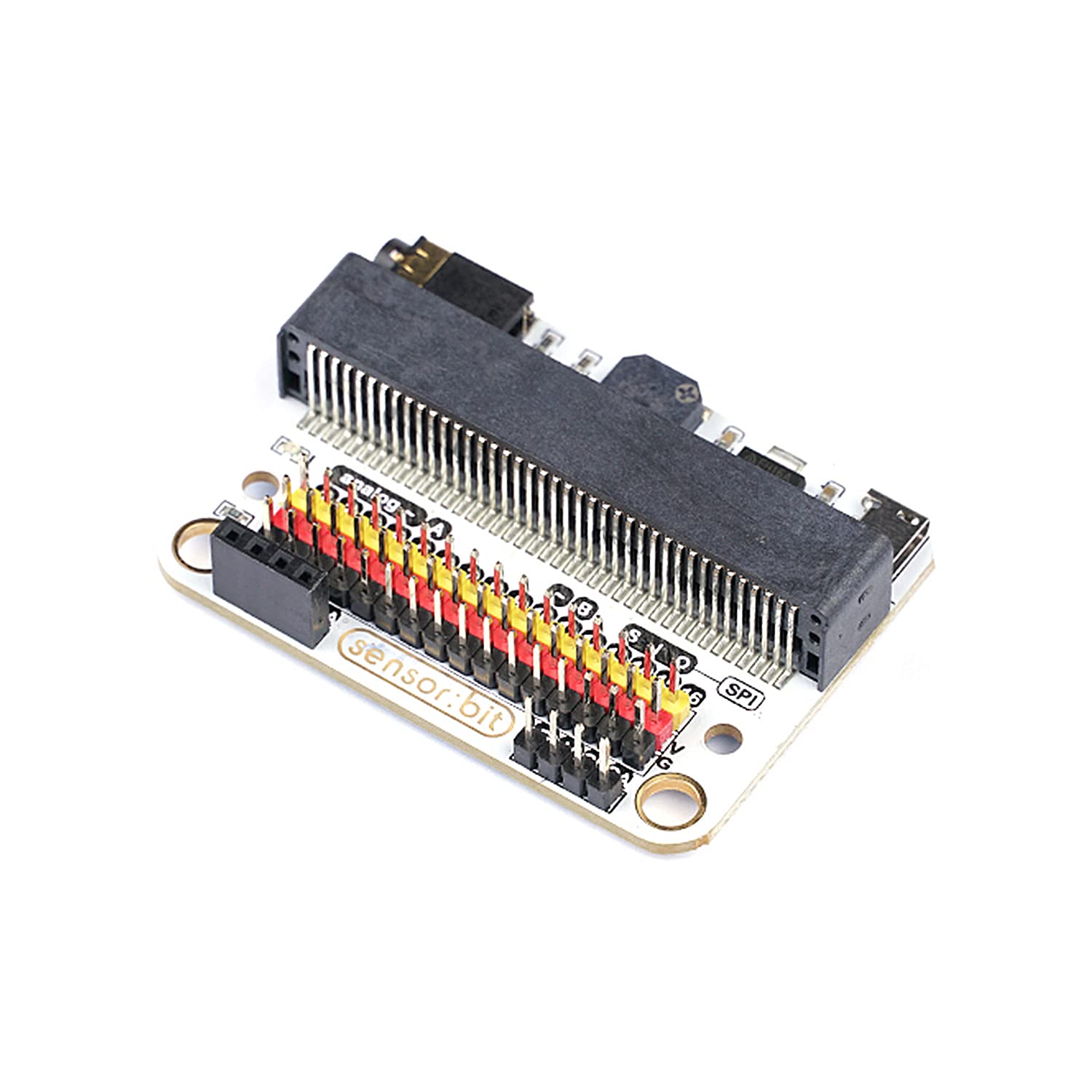 ELECFREAKS microbit Sensor:bit 3v Expansion Board Mini Micro:bit Breakout Board with 16 GVS Interface Integrated Buzzer and Audio Jack Adapter Shield IO IIC Ports with Building Jack