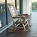 Wood Outdoor Vintage Rocking Chair Rustic Porch Rocker Heavy Duty Big Log Accent Chair Wooden Patio XL Lawn Chairs Oversize Furniture for Adult