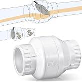 Geetery 1 Pcs 2'' PVC Check Valve Slip Swing No Spring Silent White | Back Flow Preventer Valve, Plastic Connection, Backflow Prevention, Reduce Water Noise, Landscaping Sprinkler Pool Water Park