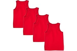 FOMANN Kids Cotton Tank Top 4 Pk Boys Girls Solid Color Tank Top Children Youth Shirts