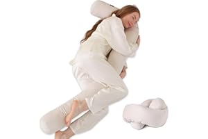 Huloo Sleep Long Body Pilow with Velvet Pillowcase,Full Body Pillow for Sleeping,Round Bolster Pillow for Adults,Hug Pillow(Beige,75×6 inch)