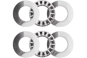 Thrust Bearings MEETOOT 2 Sets TC815 Thrust Needle Roller Bearings with TRA815 Washers 1/2 Inch Bore 15/16 Inch OD 5/64 Inch Width (2pcs Bearings + 4pcs Washers)