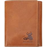 BULL GUARD Trifold Wallet with RFID For Men, Genuine Leather - Card and Cash Holder for Outdoors, Professionals