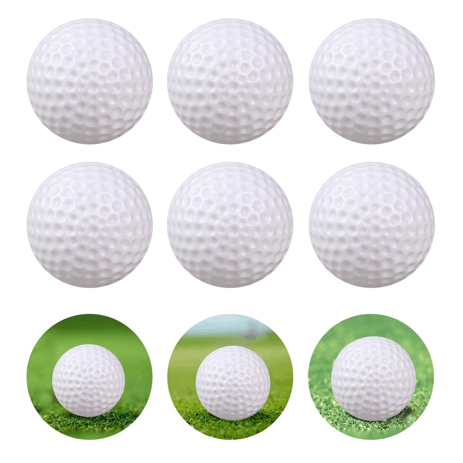 KOFULL Practice Golf Balls Plastic Balls for Ball Pit Practice Hollow Indoor Golf Ball Courtyard Pack of 24 Pcs