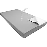 Olefin Twin Outdoor Porch Swing Bed Mattress Cover Waterproof, Twin Size Patio Daybed Cushion Covers Fitted Sheet Slipcover with Zipper, Only Cover (Light Grey, 75 * 39 * 6IN)