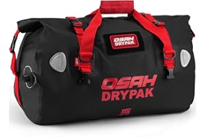 OSAH DRYPAK Waterproof Duffel Bag - Motorcycle Dry Bag Tail Bag with Large Storage Space, Waterproof Luggage Duffle Bags with Outer Mesh Zipper Pocket for Camping, Kayaking, Fishing & Traveling