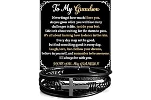 VIRAGIL To My Grandson Bracelet Gifts For Grand Son, Grandson Bracelet From Grandparents, Nephew Guy Friends, Valentines Birthday Graduation Day Christmas Easter Gifts For Teenage