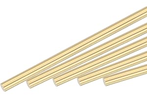 MECCANIXITY Brass Rod,Brass Solid Round Rod 2mm/0.08inch Diameter 200mm Length Lathe Bar Stock for RC Model DIY Craft Pack of
