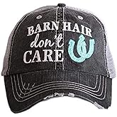 KATYDID Barn Hair Don’t Care Baseball Cap - Trucker Hat for Women - Stylish Cute Sun Hat (Grey Mint)