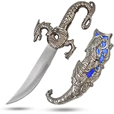MASTER USA Fantasy Dragon Knife with Wood Display Stand OR Sheath (Blue &amp; Silver)