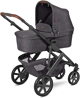 ABC Design Kinderwagen Salsa 4 – Kombi-Wagen für Neugeborene & Babys bis 22kg – Inkl. Sportsitz & Tragewanne – Kleines Faltmaß & besonders leicht – Farbe: Street