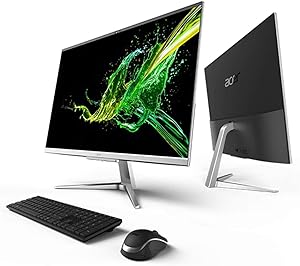 Acer Aspire C27 AIO Desktop 2TB SSD 2TB HD 64GB RAM (Intel 10th gen Quad Core Processor and Turbo Boost 3.60GHz, 64 GB RAM, 2 TB SSD + 2 TB HD, Slim 27-inch FullHD LED, Win 10) PC Computer All-in-One