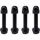 HEVSTIL 4-Pack M10 Hex Socket Cap Bolts Kit with Acorn Cap Nuts, Screws, Washers for Barn Door