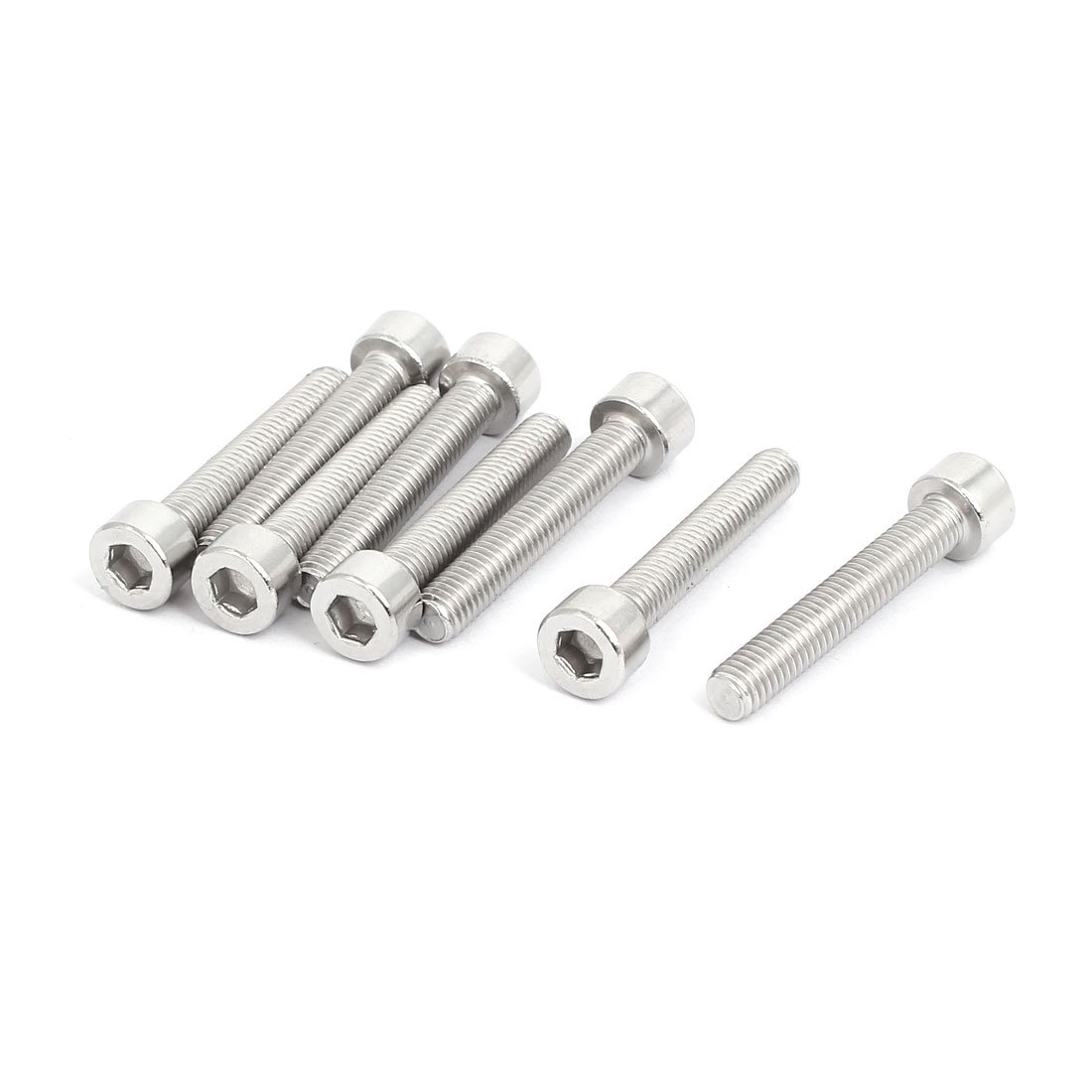 Sourcingmap M5X30mm 316 Stainless Steel Fully Thread Hex Socket Cap Screw Bolt 8pcs