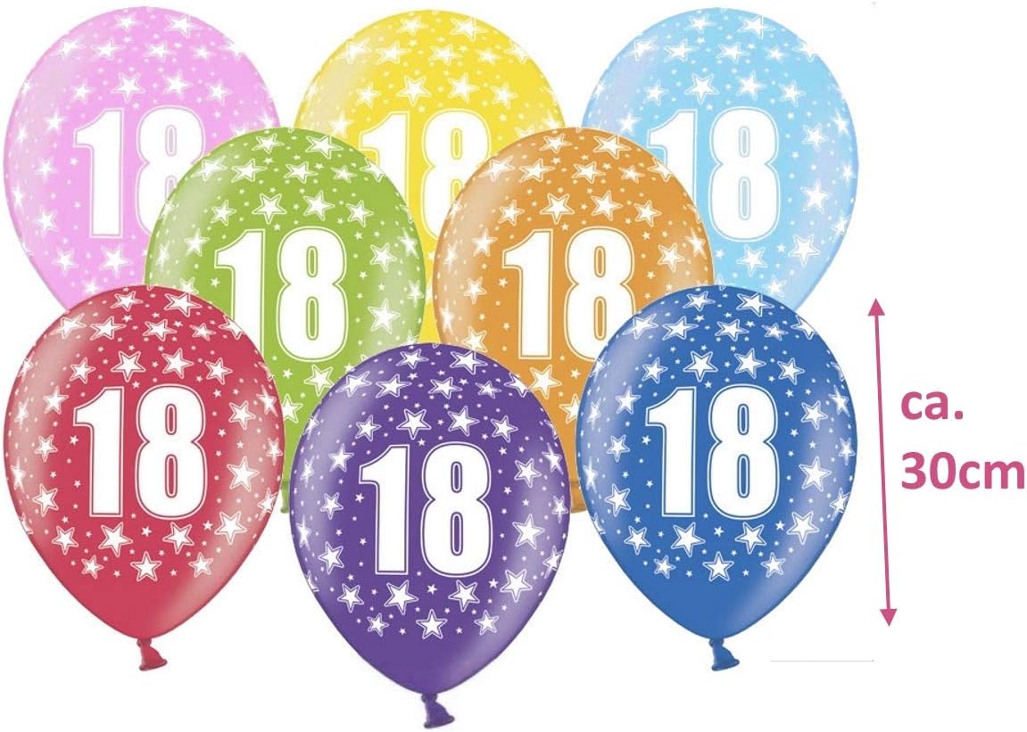 Libetui 10 kunterbunte Luftballons 10 Jahre Metallic 30cm Deko zum 10 Geburtstag Jubiläum 