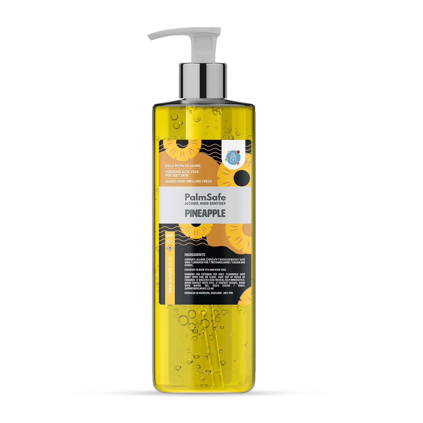 Palm Safe Pineapple Alcohol Hand Sanitiser 500 ml Pump Bottle