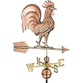 Good Directions 1973P Proud Rooster Copper Weathervane, Pure Copper, 26" L x 30" H, Rooftop