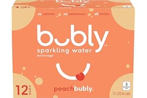 Bubly Sparkling Water peachbubly, 355 mL Cans, 12 Pack