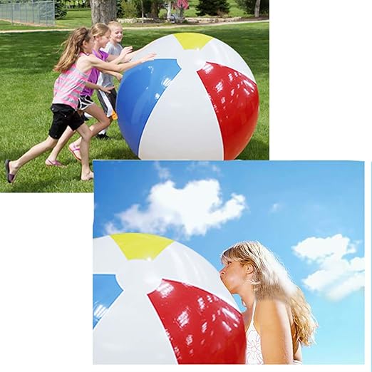 SUMME 100 cm Gigante Bola de Playa Inflable Grande Tres-Color ...