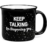 Maustic Therapist Gifts, Psychology Gifts, Keep Talking I'm Diagnosing You Mug, Christmas Birthday Gift for Social Worker School Counselor, Fun Coffee Mugs, 15Oz Black