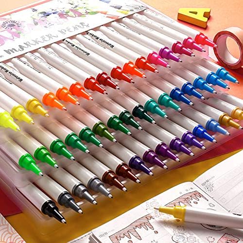 Fineliner Pens, 48 Colours Colouring Markers Fine Point Watercolor Marker Pens 0.4mm Paint Pens for Artists, Beginners, Adults and Kids Coloring, Calligraphy and Drawing