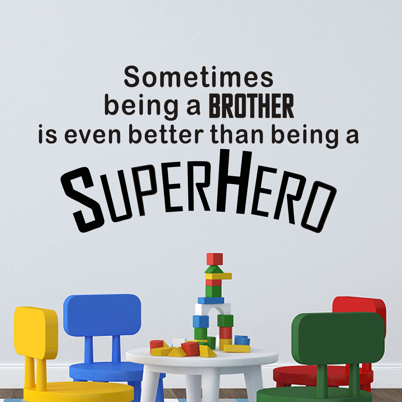 Wall Stickers, Wall Stickers for Bedrooms for Boys, (Easy to Install), for Playroom Nursery, Teens Kids Baby Quotes Inspirational Home Vinyl Art Family Decor Words, Sometimes Being a Brother 21"X11"