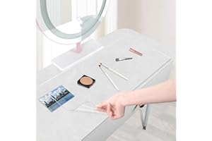 AMERBRO Clear Makeup Mat for Vanity to Protect Vanity Desk Top, PVC Vanity Mat, Easy to Clean Vanity Desk Mat Clear Desk Pad - Vanity Makeup Pads Waterproof and Oilproof, 19.7x11.8in - Transparent