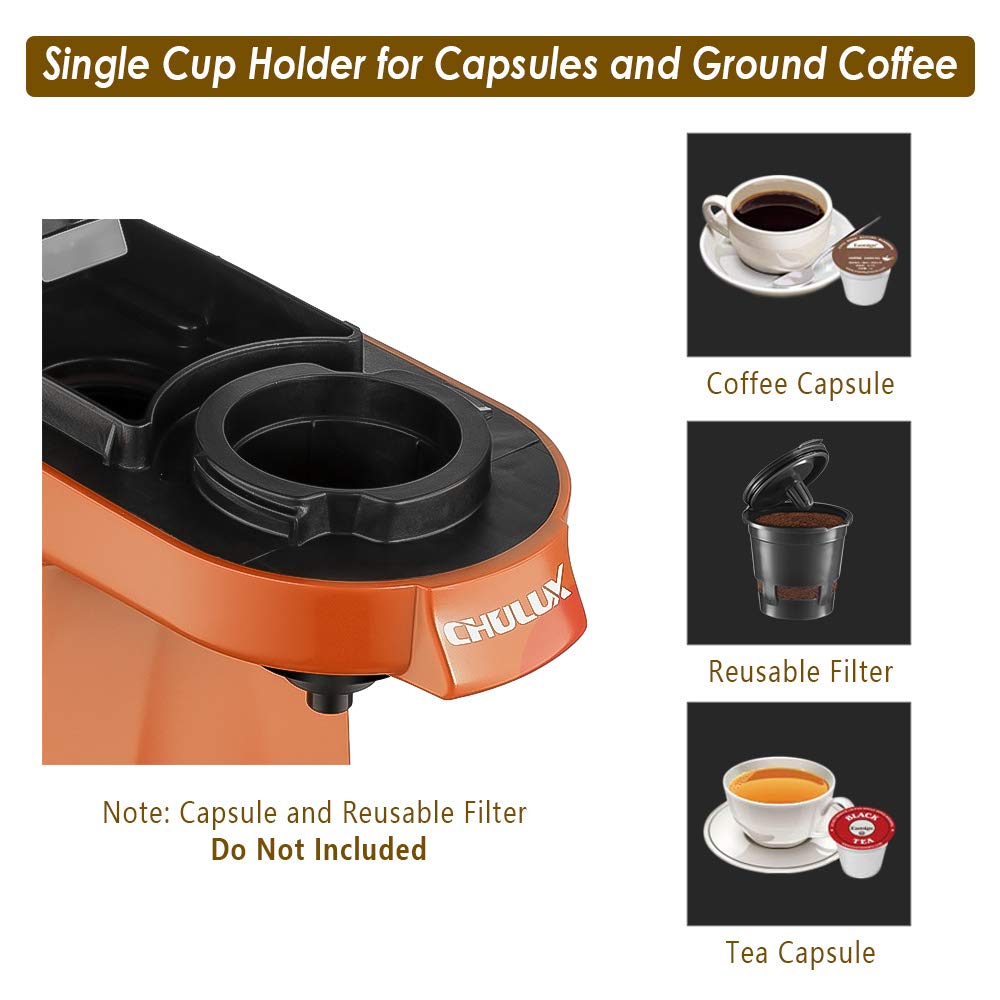 CHULUX Coffee Maker SingleServe Coffee Machine for Capsule,Orange
