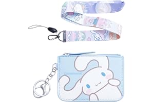 G-Ahora Women Girl Anime Wallet Anime Purse Credit Card Holder with Lanyard(Cinnam A)