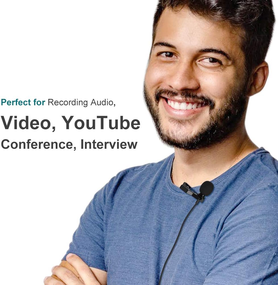 PoP voice Upgraded Lavalier Lapel Microphone, Omnidirectional Condenser Mic for Apple iPhone iPad Mac Android Smartphones, Youtube, Interview, Studio, Video, Recording,Noise Cancelling Mic: Musical Instruments