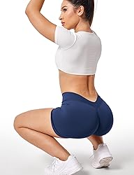 YEOREO Workout Scrunch Shorts Women V Back Gym Butt