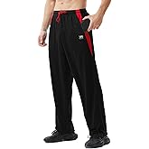 ZEROWELL Men’s Athletic Pants with Zipper Pockets Open Bottom Lightweight Sweatpants, for Workout, Running, Gym, Training