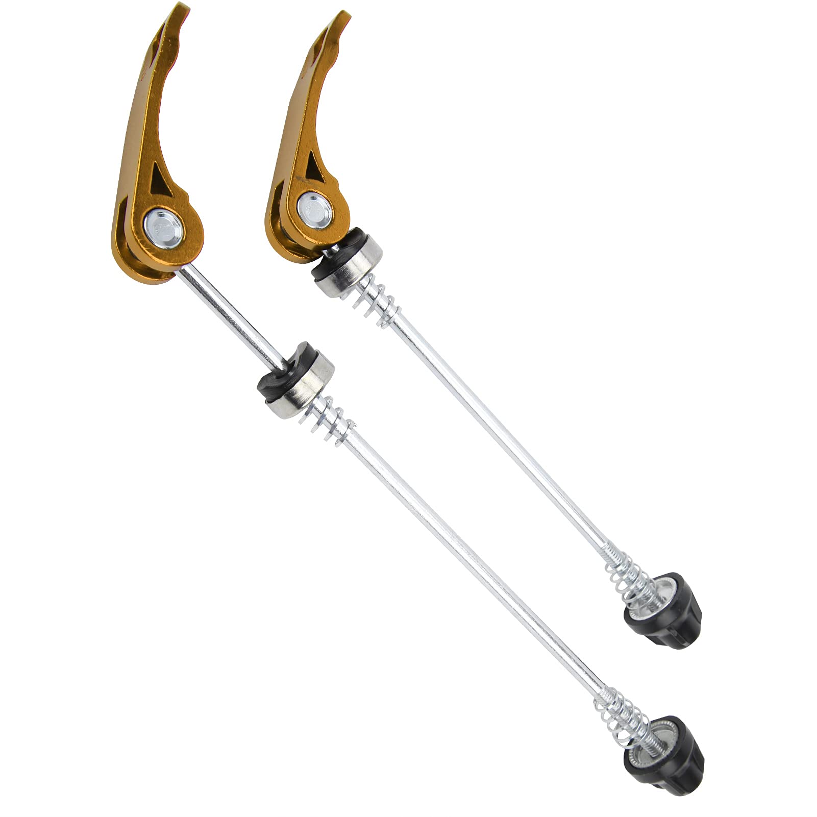 CHICIRIS Quick Release Skewer, 145/185mm 2pcs Road Mountain Bicycle Quick Release Skewers Bike Front Rear Skewer(gold) Bicycles and accessories