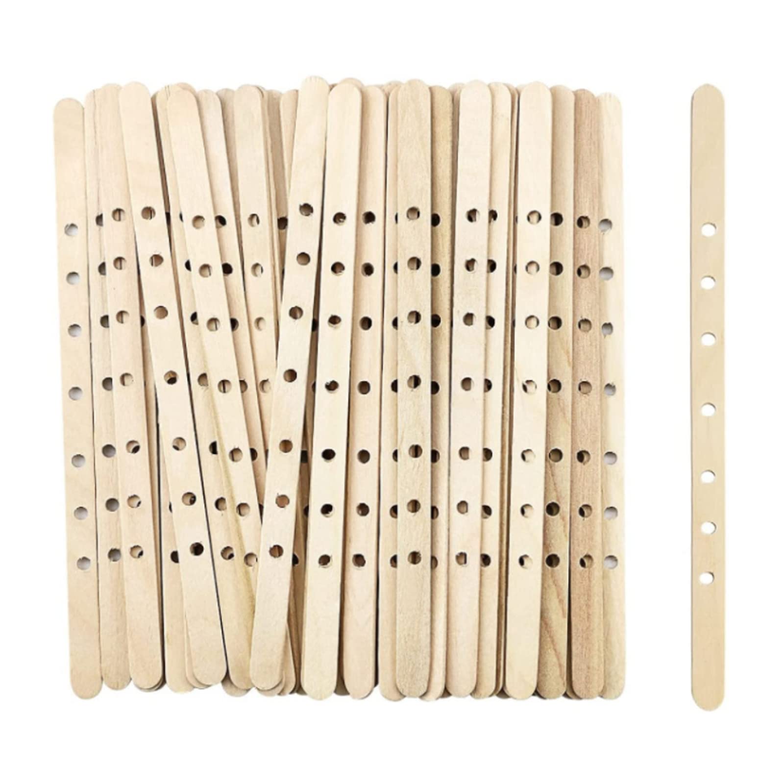 Wooden Candle Wick Holders - 100pcs Centering Devices and Bars for Multiwick Making, DIY Crafts