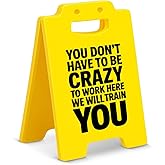 Funny Office Desk Decor Sign Fun You Don't Have To Be Crazy to Work Here Desk Sign Cubicle Workplace Decorations Humor Gag Office Gifts