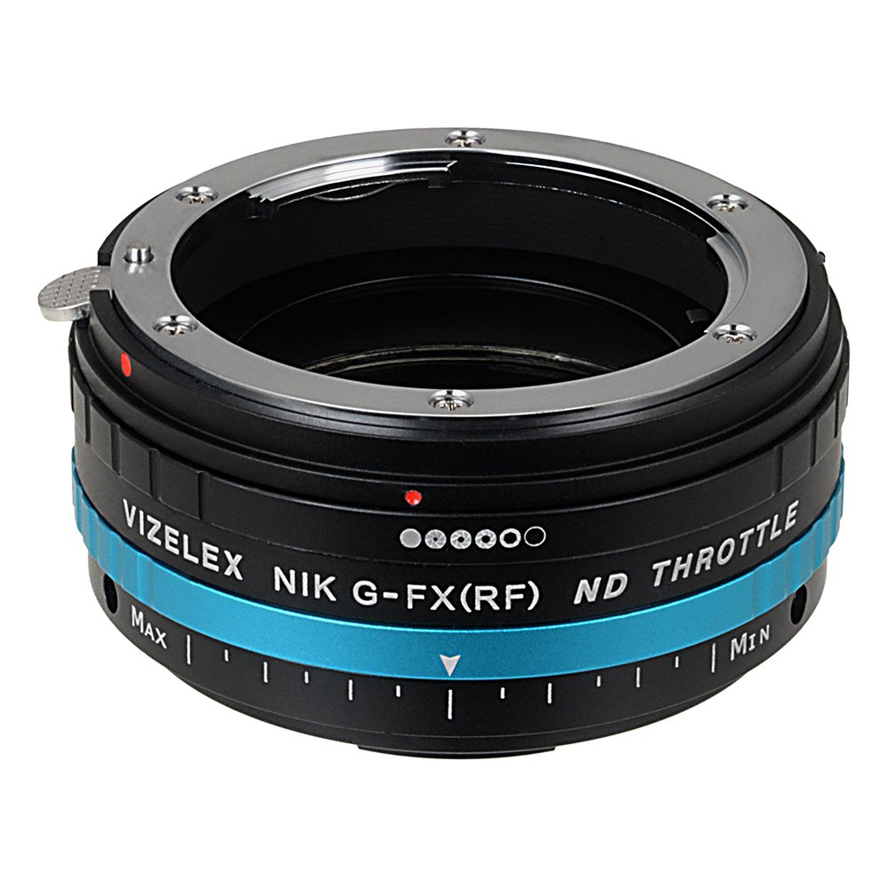Vizelex ND Throttle Lens Mount Adapter from Fotodiox Pro - Nikon G (FX, DX & Older) Lens to Fujifilm X-Series Mirrorless Camera Adapter - fits X-Mount Camera Bodies (such as X-Pro1, X-E1, X-M1, X-A1, X-E2, X-T1) - with Built-In Variable ND Filter (ND2-ND1000)
