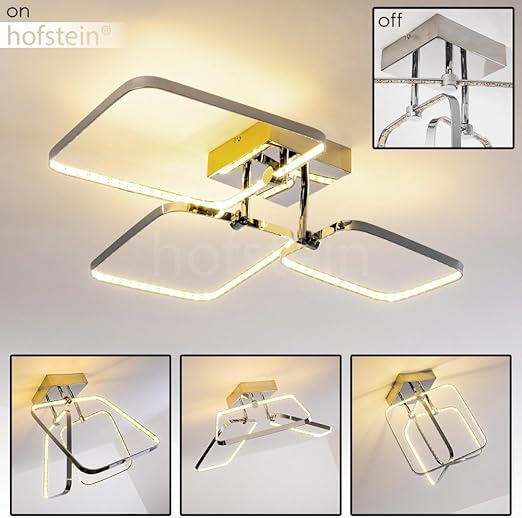 Ceiling Light With A Futuristic Design Avant Garde Designer Pendant Lamp With 4 Rotating And Swivelling Led Squares Metal Lamp With Built In Light Bulbs Warm White Light Amazon Co Uk Lighting