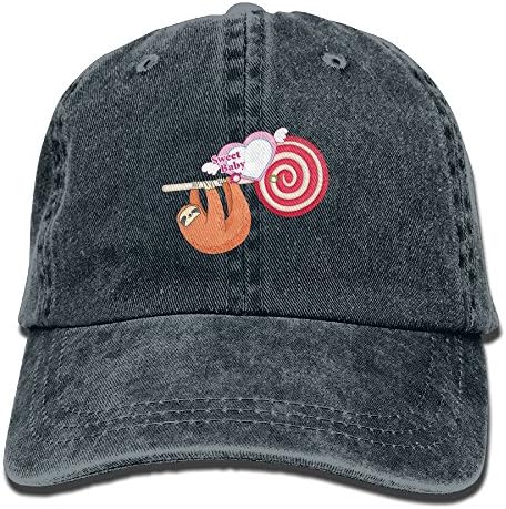 Likesome Sloth Loves Lollipops Adult Adjustable Fashion Cowboy Hat Navy