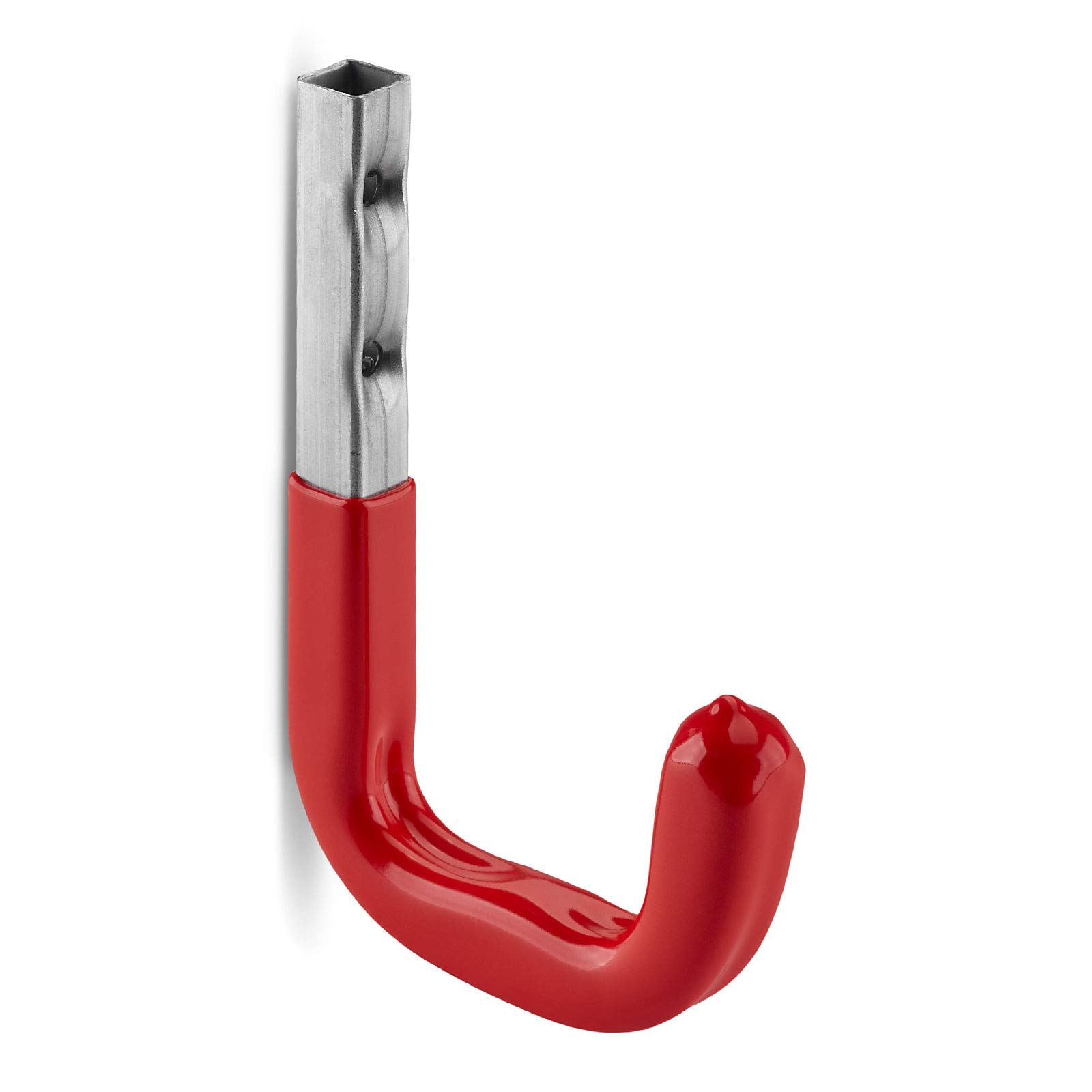 OrgaTech 8 x Wall Hooks 115 x 80 mm Red up to 45 kg Load Capacity with Rubber Coating Shelf Console Device Holder Mounting Hooks All-Purpose Hooks