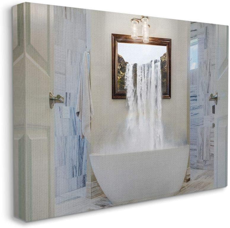 Photographs - Stupell Industries Bathtub Waterfall Abstract Bathroom Photograph, Design by Milli Villa Wall Art, 24 x 30, Canvas