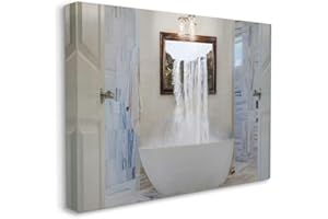 Stupell Industries Bathtub Waterfall Abstract Bathroom Photograph, Design by Milli Villa Wall Art, 24 x 30, Canvas
