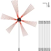 VEVOR Chimney Sweep Kit 26FT - Drill-Powered Brush with 8 Nylon Rods, Flexible Cleaning Tool for Fireplace &amp; Flue