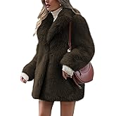Wyeysyt Womens Faux Fur Coat Fluffy Lapel Furry Jacket Long Sleeve Shaggy Long Coat Winter Warm Coats Outerwear