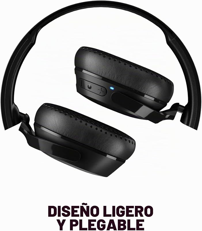 Riff 2 Cascos On-Ear Inalámbricos, 34 h de Autonomía, Micrófono, Compatibles con iPhone Android y Dispositivos Bluetooth - Negro