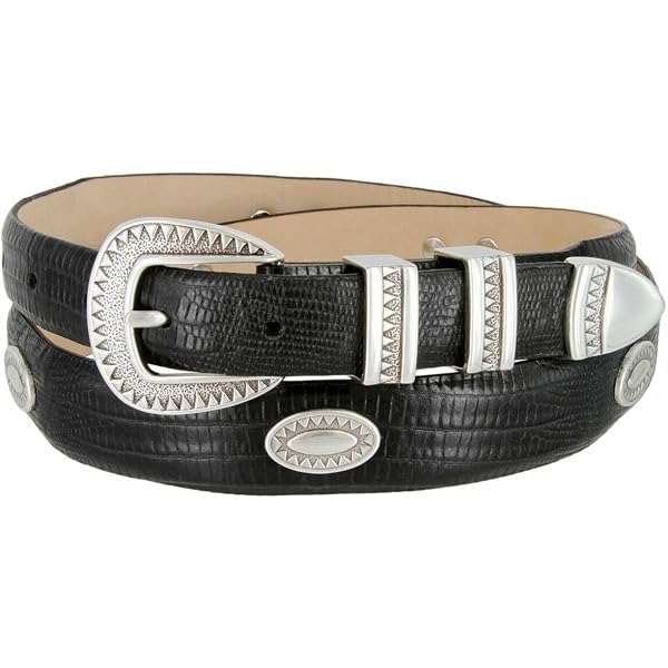 St. Andrews Gold Designer Italian Alligator Embossed Leather Dress Belt - Silver/Gold Buckle, 40 Inch - View #14