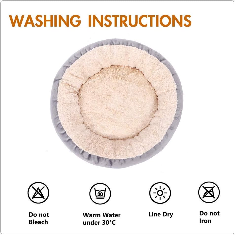 CHEERHUNTING Cat Kitten Bed Round Donut Kitty and Dog Cushion Bed, 20in Pet Bed for Cats or Small Dogs, Anti-Slip & Water-Resistant Bottom, Super Soft Durable Fabric Machine Washable : Pet Supplies