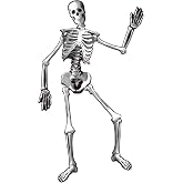 53" Halloween Paper Jointed Skeleton, Posable Skeleton Cutout Pre-Jointed Figure Door Wall Hanging Decor for Halloween Party Day of the Dead Haunted House Spooky Party Decorations